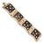 Vintage White and Brown Enamel Gold Plated Abstract Dot Link Cuff Bracelet, 1950's For Sale