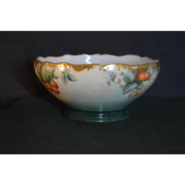 Antique T&v Limoges France Porcelain Bowl Hand Painted Strawberries Gold 1907 For Sale - Image 10 of 18