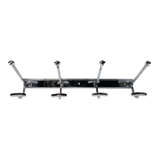 Vintage French Modern Chrome Wall Hook For Sale