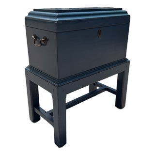Somerset Bay Blue Storage Box on Stand For Sale