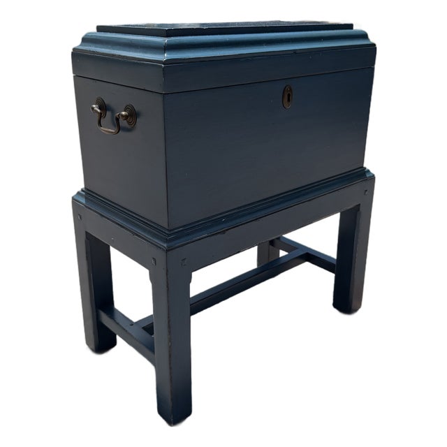 Somerset Bay Blue Storage Box on Stand For Sale