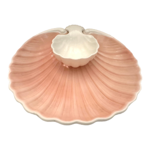 Vintage Fitz & Floyd Clam Shell Chip & Dip Bowl