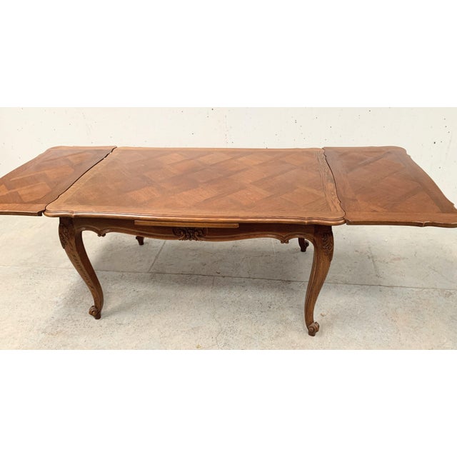 Wood Louis XV Style Table in Oak For Sale - Image 7 of 10