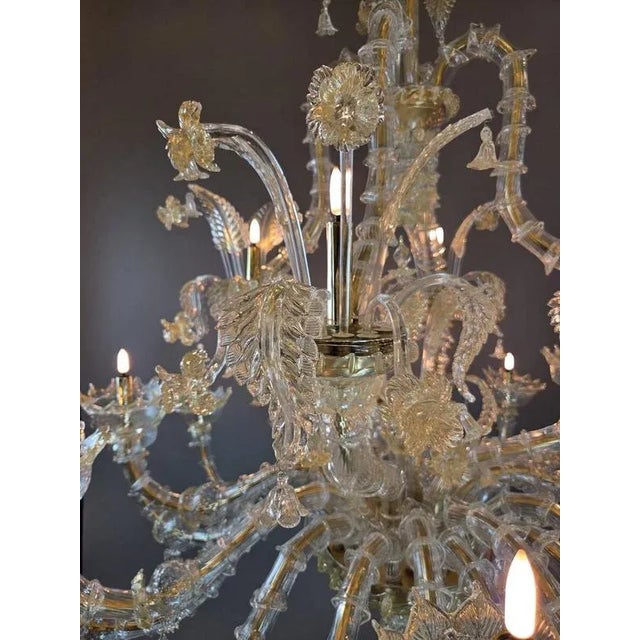 Large 20-Light Murano Glass Chandelier For Sale - Image 6 of 13