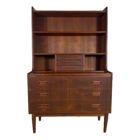 Vintage Danish Teak Bookcase with Pull-Out Desk, 1960s For Sale