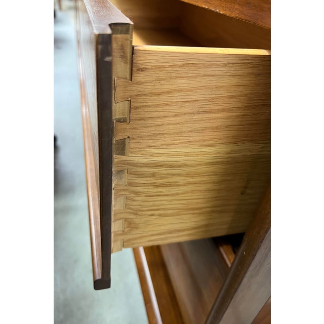 Mid-Century Modern Walnut Highboy Dresser For Sale - Image 13 of 18