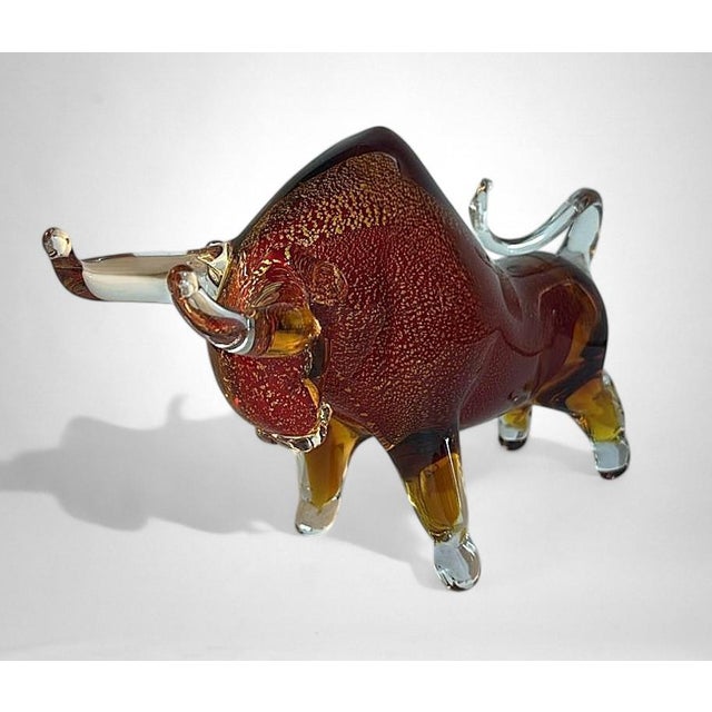 Late 20th Century Late 20th Century Murano Red Glass Bull Sculpture “Sommerso” Technique For Sale - Image 5 of 16