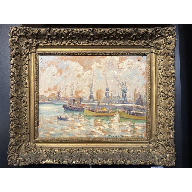 Yellow Bertand, Port of Casablanca, 1920s, Oil on Canvas For Sale - Image 8 of 9
