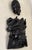 Late 20th century carved wall sculpture pair of an Asian warlord and a queen. Wood is covered in a waxy coating which...