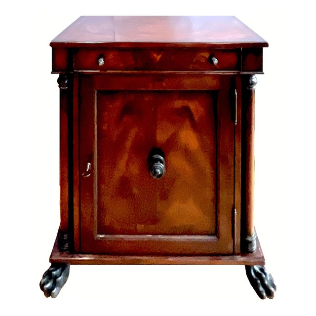 1990's Regency Empire Nightstand Pair - Mahogany - Lion Paw Feet - Hickory-White For Sale - Image 12 of 15