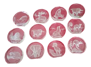 Wildlife Crystal Etchings - Set of 12