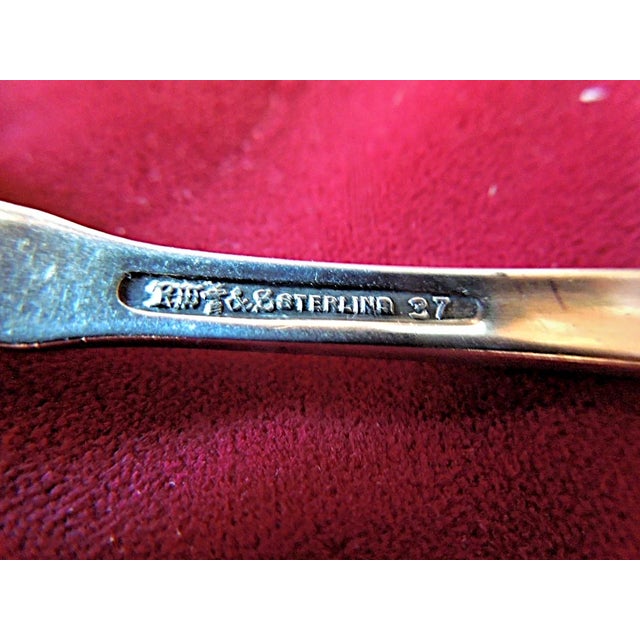 Wallace Silversmiths Rare 1912 Wallace Sterling Silver Arts & Crafts Carmel Baby/Child Ice Cream Fork - No Mono For Sale - Image 4 of 4