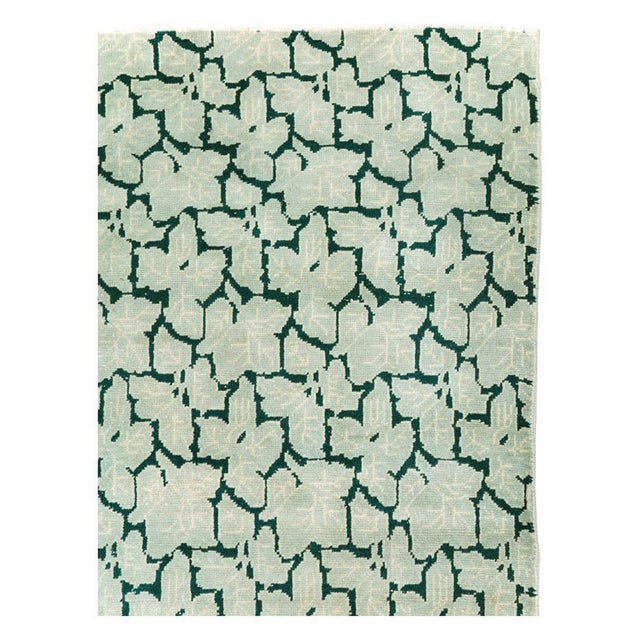 Art Deco Galerie Shabab Collection Mid-20th Century Turkish Art Deco Style Accent Carpet For Sale - Image 3 of 10