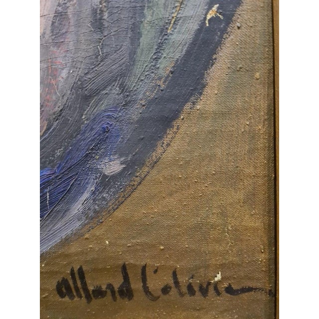 An early 20th century aesthetic movement allegorical oil on canvas painting of Leda and the Swan by Fernand Allard...