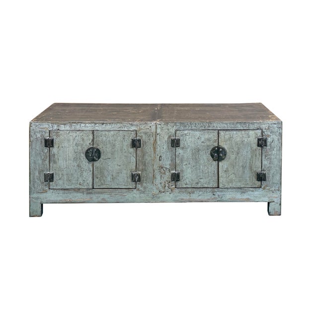 Embrace the timeless allure of rustic heritage with this exquisite Antique Chinese Low Sideboard. Featuring a beautifully...
