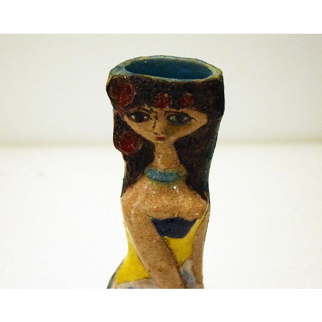 Ceramic Sculpture Vases of Harlequin and Columbine by Marcello Fantoni, 1960s, Set of 2 For Sale - Image 11 of 12