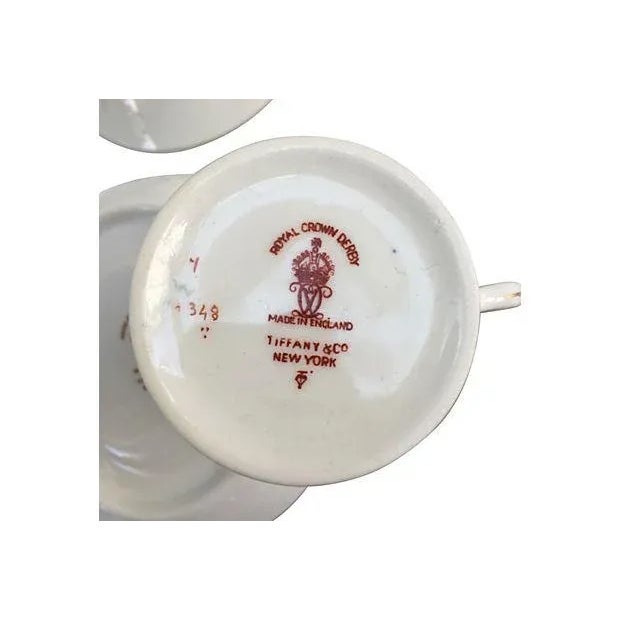 Metal Tiffany & Co Royal Crown Derby Cups and Saucers - Set of 12 For Sale - Image 7 of 9