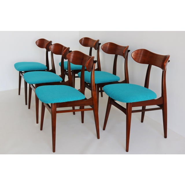 Vintage Dining Chairs by Louis Van Teeffelen, 1950, Set of 6 For Sale - Image 4 of 13
