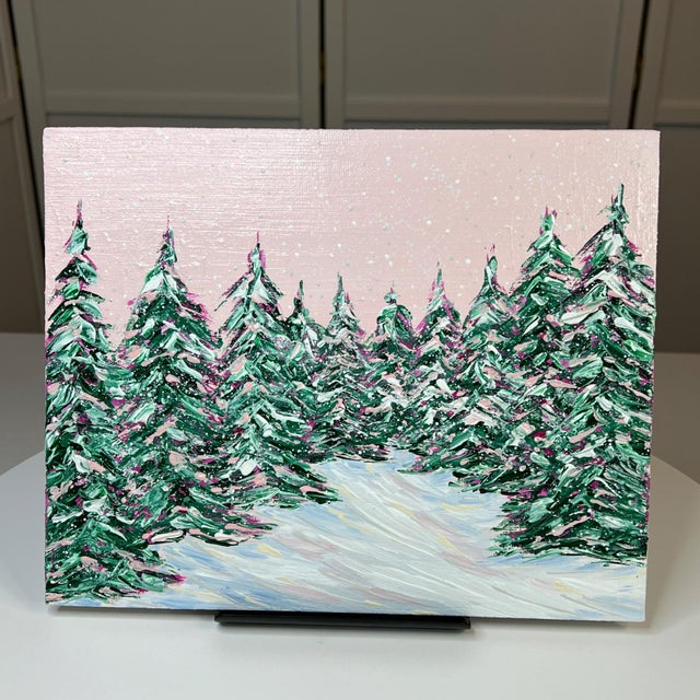 Contemporary "Snow Fall" Contemporary Original Landscape Painting by Deb Bossert For Sale - Image 3 of 6