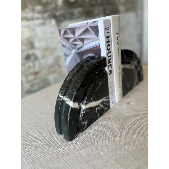 Black & White Marble Bookends For Sale In New York - Image 6 of 7