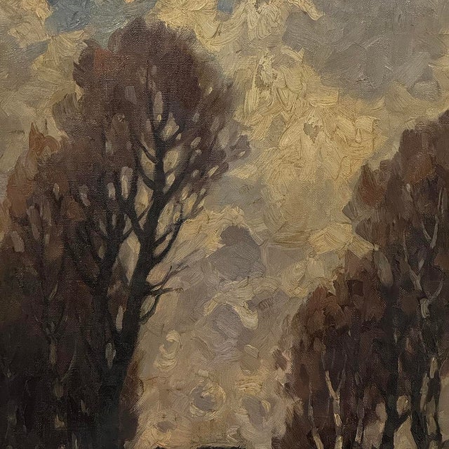 Framed Oil Painting on Canvas by Leo Libert (1908-1950) 'Autumn in the Campine' For Sale - Image 11 of 17