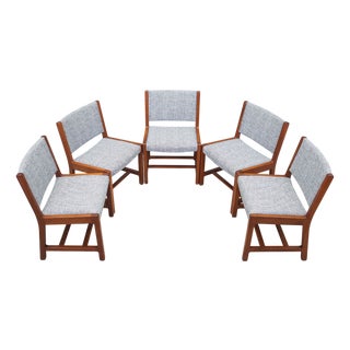 Vintage Danish Teak Chairs, 1970s, Set of 5 For Sale