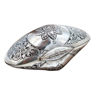Silver Clam with Oriental-Style Reliefs For Sale