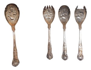 Italian Silver-Plated Serving Cutlery, 1920s, Set of 4