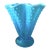 Vintage Fenton Art Glass Blue Opalescent Ruffled Vase For Sale