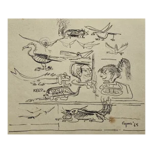 1965 Cyrus Stimson Mid-Century Modern Drawing