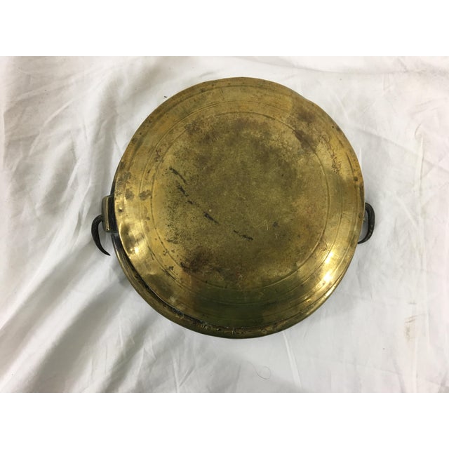 Antique French Small Brass Cauldron With Wrought Iron Handle For Sale - Image 6 of 8