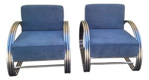 Large 20th Century Chrome Armchairs by Ralph Lauren, 1980s, Set of 2