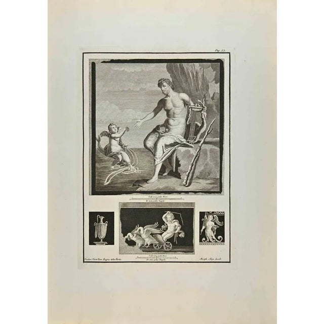 Heracles and Cupid from "Antiquities of Herculaneum" is an etching on paper realized by Giuseppe Aloja in the 18th...