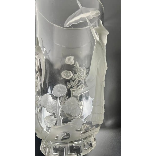 Verlys French Art Glass “Mandarin” Vase Frosted & Clear Relief Design Circa 1930 For Sale - Image 18 of 18
