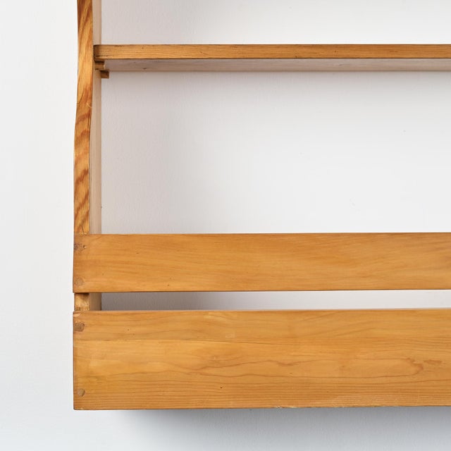 Pine Wall Shelf attributed to Charlotte Perriand for Les Arcs, 1800 For Sale - Image 3 of 15