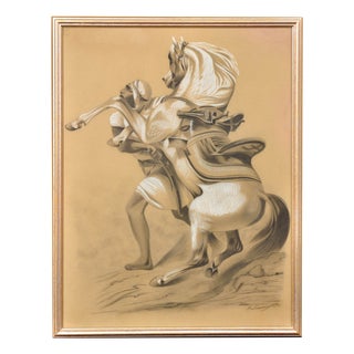 Lesueur, One Thousand and One Nights, 1892, Charcoal & Gouache & Paper, Framed For Sale
