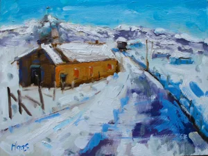 Winterscapes — Old Church in Winter, Truchas