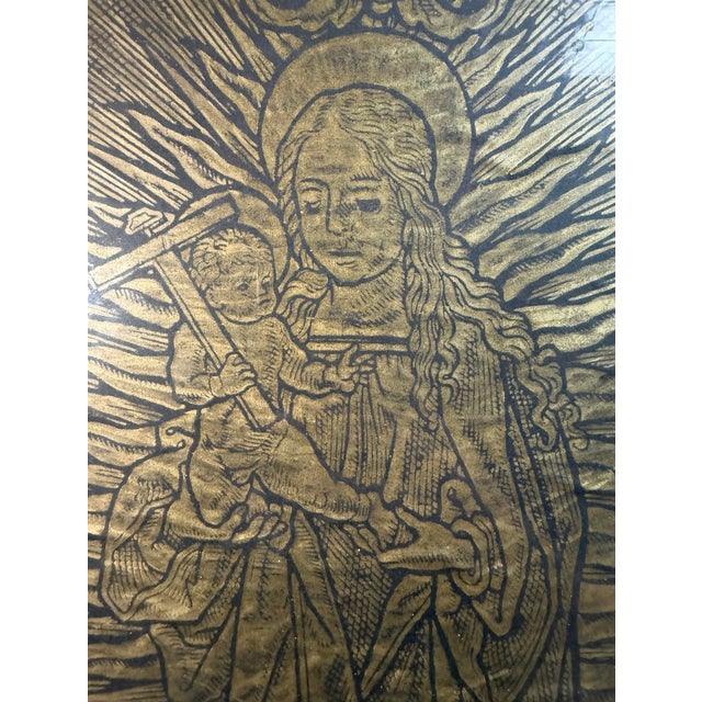 Large Antique Religious Brass Rubbing of the 1535 Memorial of Canon Henry Oskens For Sale - Image 13 of 15