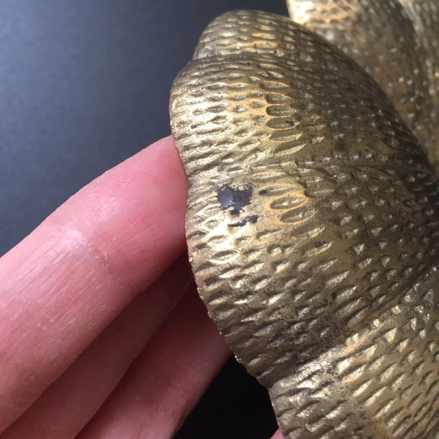 Metal Vintage Three Part Clover Brass Candy Dish - Set of 2 For Sale - Image 7 of 7