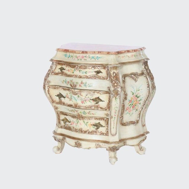 French Louis XIV Style Hand Painted Bombay Commode 20thC For Sale - Image 4 of 16