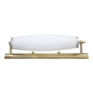 Art Deco Brass and Opaline Glass Wall Light, Italy, 1940s For Sale