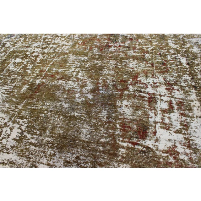 Mid 20th Century Vintage Persian Rug With Modern Design in Shades of Yellow-Green For Sale In Atlanta - Image 6 of 10