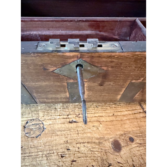 Antique Campaign Mahogany Lap Writing Desk W/ Iron Stand For Sale - Image 13 of 15