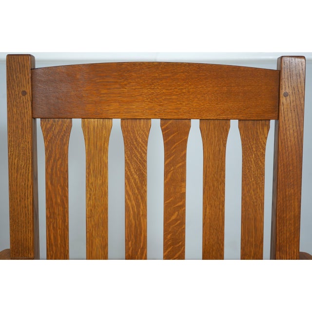 1990s Stickley Arts & Crafts Mission Oak Office Chair For Sale - Image 5 of 18
