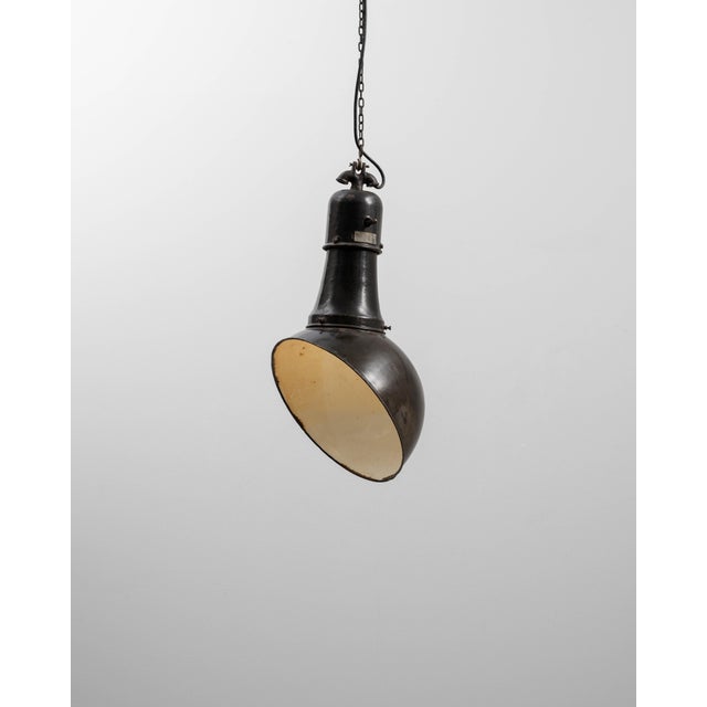1930s Czech Metal Industrial Angular Pendant Lamp For Sale - Image 17 of 18