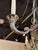 Mid 20th Century Vintage English Nickel Plated 3-Light Chandelier For Sale - Image 5 of 6