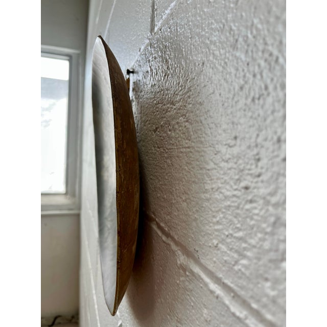 White Hand Painted Paper Mache Plate For Sale - Image 8 of 10