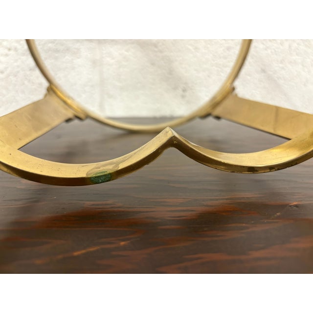 Metal Vintage Bubbled Glass Fruit Bowl With Brass Stand For Sale - Image 7 of 12