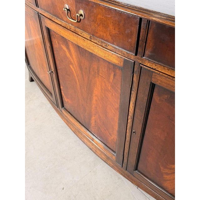 Wood Large Antique Mahogany Bow-Front Sideboard For Sale - Image 7 of 9