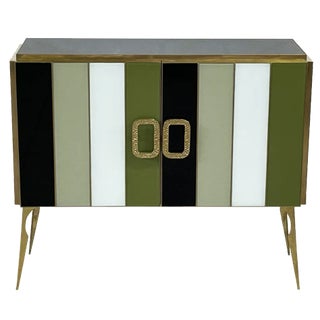 Credenza with Two Doors in Murano Glass, 1980s For Sale